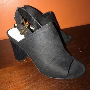 Black ankle booties.